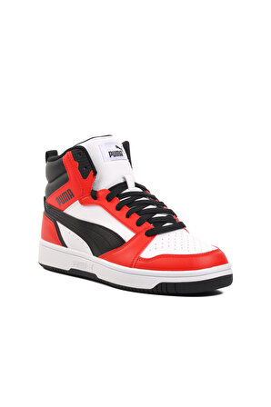 Puma 392326 Rebound V6 Beyaz-Siyah-Kırmızı Erkek Hi Sneaker