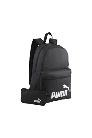 Puma Phase Backpack Unisex Kalemlikli Okul Çantası Siyah