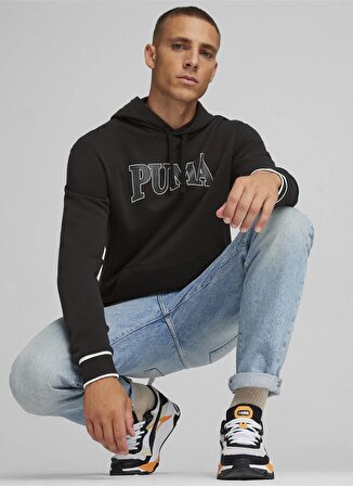 Puma 67896901  SQUAD Hoodie Siyah Erkek Kapüşon Yaka Regular Fit Sweatshirt