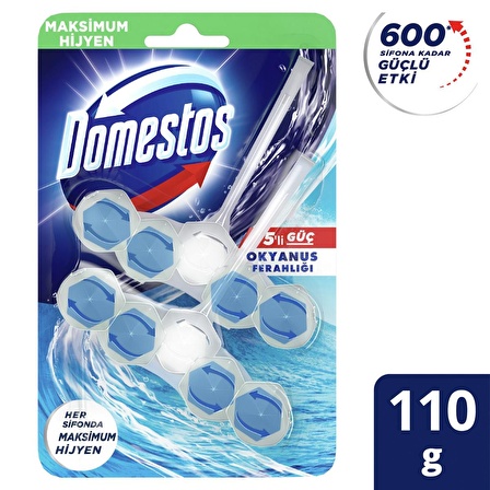 Domestos Wc Blok Tuvalet Bloğu Okyanus Ferahlığı 5'li Güç 2 x 55 G