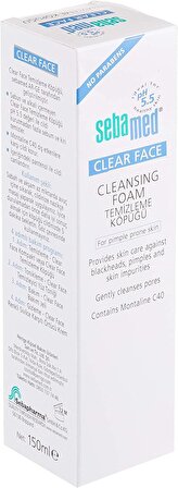 Sebamed Clear Face Yağlı Cilt için Temizleyici Yüz Temizleme Köpüğü 150 ml & Arındırıcı Maske 30 ml 