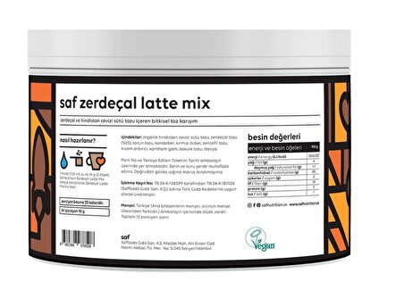 Saf Zerdeçal Latte Mix 120gr