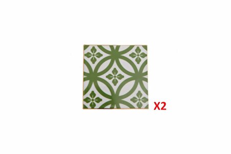 Porland Morocco Yeşil Bardak Altlığı 10x10cm 2'li 04AP021641