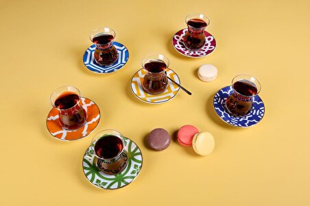 Porland Morocco Pasta Çay ve Çerezlik Takımı 6 Kişilik 24 Parça