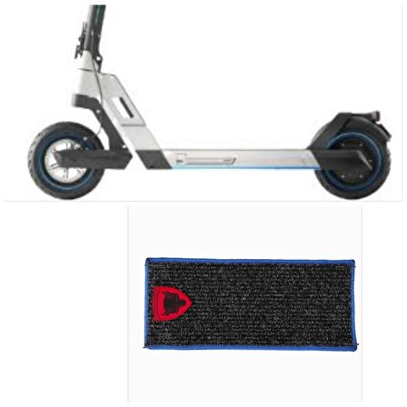 elektrikli scooter aksesuar Hifree G1 uyumlu Paspas (koruyucu) mavi kenar kırmızı kurt amlem