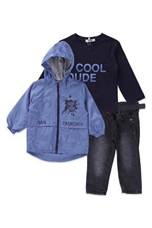 Mavi Cool Dude Yağmurluk Erkek Çocuk Takımı