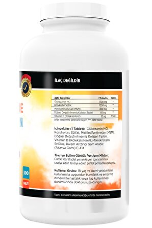 Flx Kollajen Glukozamin Kondroitin MSM Vitamin D 300 Tablet