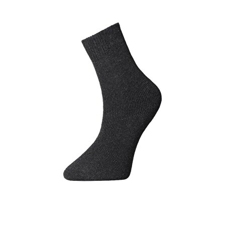 Kadın, Pamuklu Tekli Çorap, İçi Havlulu, Kışlık Siyah Kısa Soket Bot Çorabı 36-40
