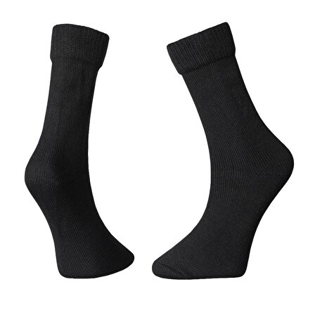 Erkek, Kışlık Tekli Siyah Renk Soket Çorap, Kalın, Sıcak ve Rahat 40-46