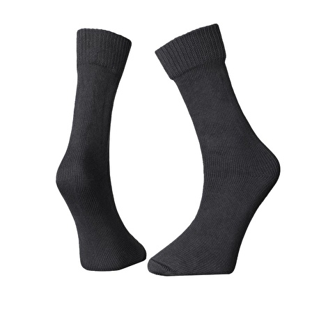 Erkek, Kışlık Tekli Koyu Gri Renk Soket Çorap, Kalın, Sıcak ve Rahat 40-46