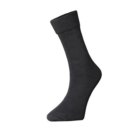Erkek, Kışlık Tekli Koyu Gri Renk Soket Çorap, Kalın, Sıcak ve Rahat 40-46