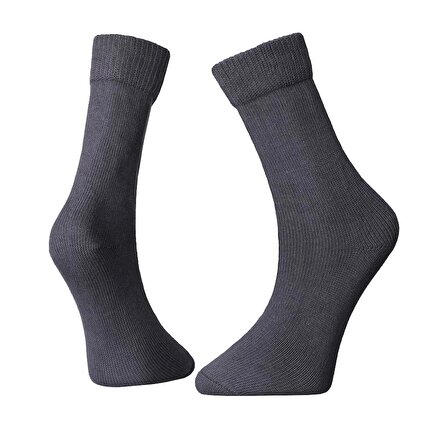Erkek, Kışlık Tekli Füme Renk Çorap, Kalın, Sıcak ve Rahat 40-46