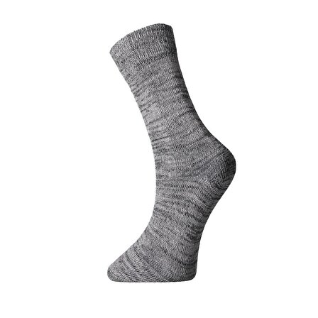 Unisex, Tekli Pamuklu Rahat Kışlık Soket Bot Çorabı, Gri Melanj 38-44