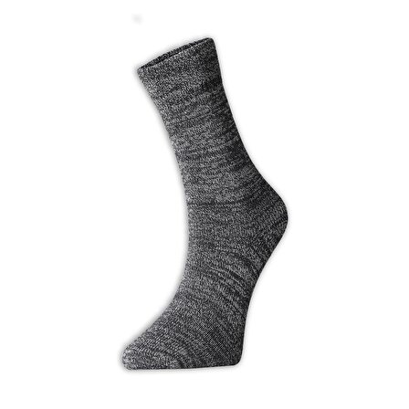 Unisex, Tekli Pamuklu Rahat Kalın Kışlık Soket Bot Çorabı, Siyah Melanj 38-44