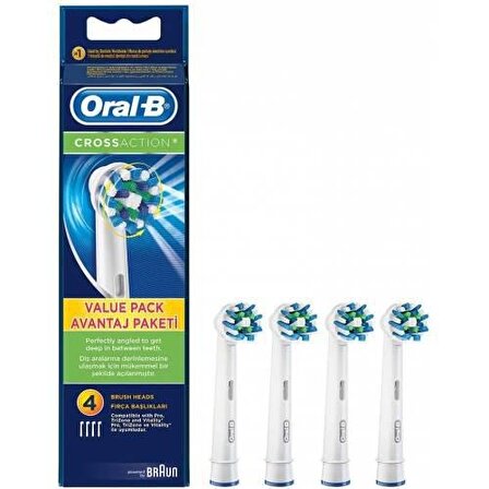 Oral-B Cross Action 4'lü Şarjlı Diş Fırçası Yedeği