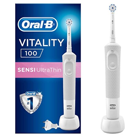 Oral-B Vitality D100 Box Beyaz Şarj Edilebilir Diş Fırçası Sensi Ultrathin