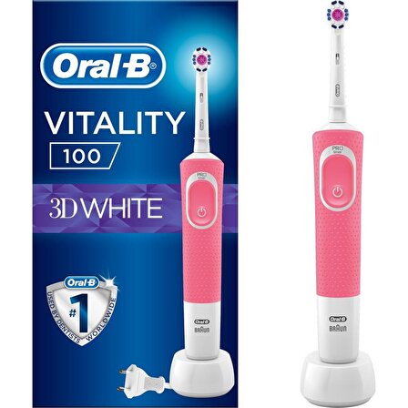 Oral-B Vitality 100 3D White Şarjlı Diş Fırçası Pembe