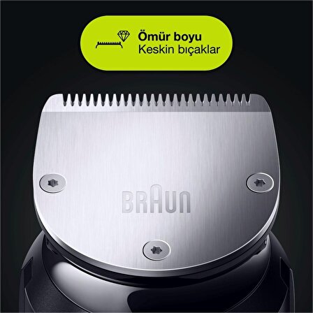Braun MGK 7220 8 Başlıklı Kablosuz Islak/Kuru Saç-Sakal-Vücut Çok Amaçlı Tıraş Makinesi 
