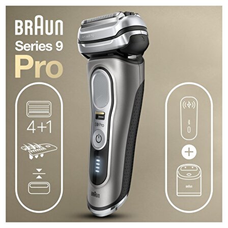 Braun 9 Pro 9475CC Döner Başlıklı Şarjlı Islak/Kuru Sakal Kesme Makinesi 