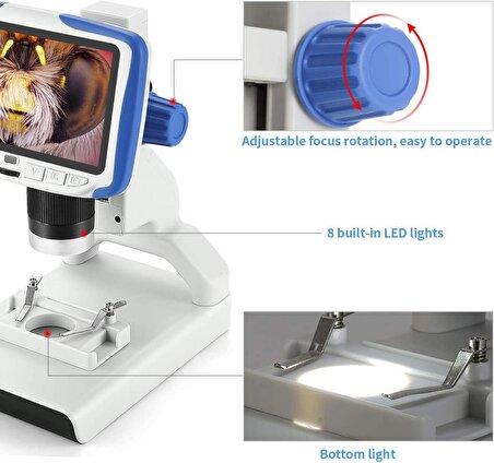Andonstar AD205 USB 5 Inc LCD Dijital Mikroskop - 200X Büyütme
