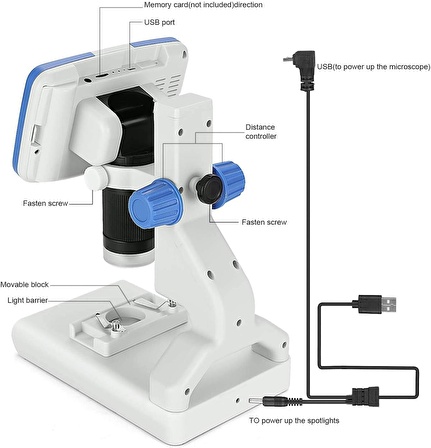 Andonstar AD205 USB 5 Inc LCD Dijital Mikroskop - 200X Büyütme