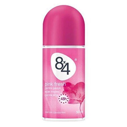 8x4 Pink Fresh Antiperspirant Ter Önleyici Leke Yapmayan Kadın Roll-On Deodorant 50 ml