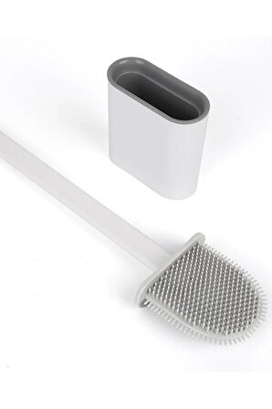 Beyaz Renk Silikon Tuvalet Fırçası Bükülebilir Pratik Silikon Wc Klozet Fırçası