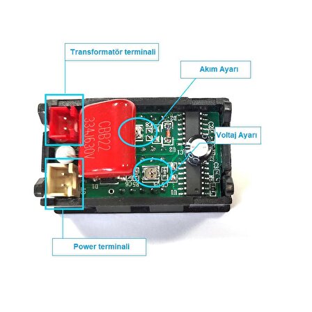 Dijital Trafolu Volt-Ampermetre 50-500V 0-10Amper