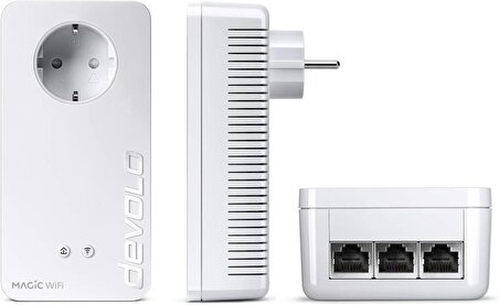 devolo Magic 2 LAN triple Başlangıç Kiti I Mesh Wi-Fi I Powerline: 2.400 I WiFi Menzil Genişletici I Access Point I Tak Çalıştır