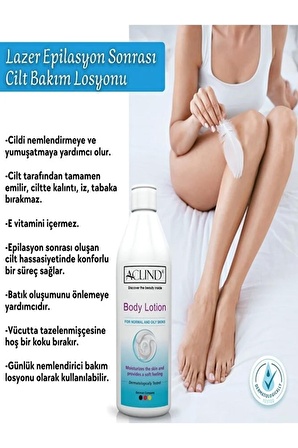 ACLIND® BODY LOTION 250 ml | Vücut Losyonu Nemlendirici Krem | Güzellik Serisi