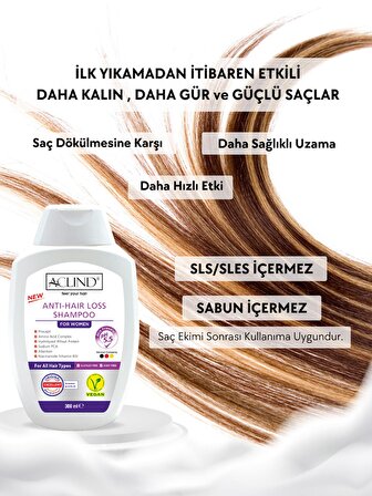 ACLIND® ANTI-HAIR LOSS SHAMPOO For Women 300 ml | Kadınlar İçin Saç Dökülmesine Karşı Etkili Şampuan