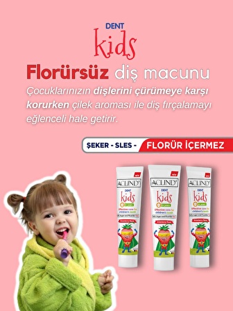 Aclind Dent Kids 75 ml | Çocuklar için Florür İçermeyen Diş Macunu