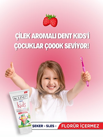 Aclind Dent Kids 75 ml | Çocuklar için Florür İçermeyen Diş Macunu