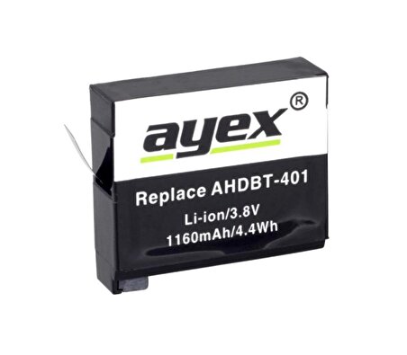 Ayex AHDBT-401 Batarya, GoPro Hero 4 Uyumlu