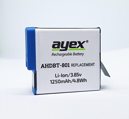 Ayex AHDBT-801 Batarya, GoPro Hero 8, 7, 6, 5 Uyumlu
