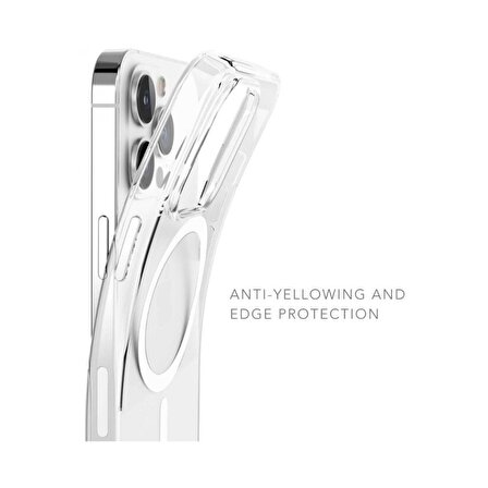 Vonmahlen Transparent Case iPhone 14 Pro Max Sararma Önleyici Korumalı Şeffaf Telefon Kılıfı