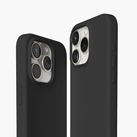 Vonmahlen iPhone 15 Pro için Manyetik Silikon Kılıf - Siyah