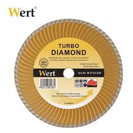 Wert 2712-180 Turbo Kanallı Elmas Testere (180Mm)