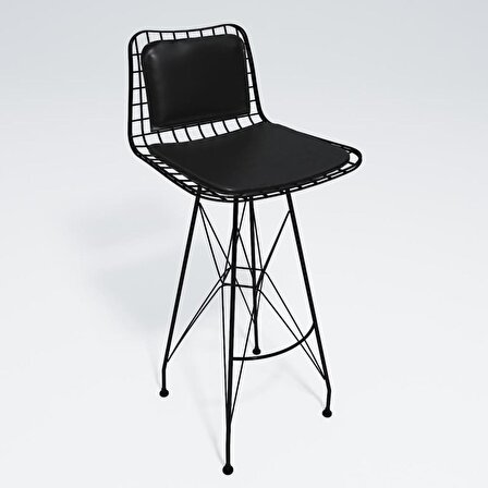 Knsz kafes tel bar sandalyesi 2 li zengin syhsyh sırt minderli 75 cm oturma yüksekliği ofis cafe bahçe mutfak