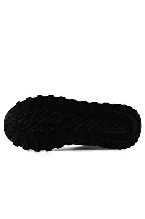 Mega Rahat İç Taban Beyaz Siyah Renk Fileli Dış Yüzey Bağcıklı Günlük Ayakkabı Sneakers