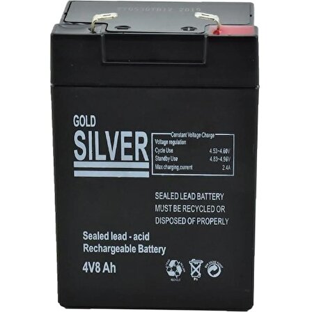 Gold Silver GS-2621 Aküsü 4 Volt 8 Amper Batarya