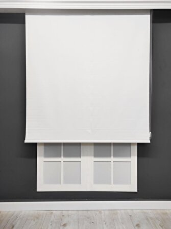 Beyaz Işık Geçirmeyen Blackout Stor Perde  Beyaz-53 x 110