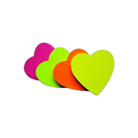 Notix Yapışkanlı Not Kağıdı Kalpli 75 mm x 75 mm 100 Yaprak - Neon Pembe