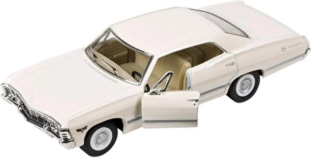 Kinsmart 1967 Chevrolet İmpala 1:34 Diecast Model Araba Krem