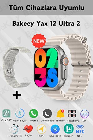 Yax 12 Ultra 2 Akıllı Saat Amoled Ekran Çift Kordon Android Iphone Uyumlu Akıllı Saat Watch 10 9 8