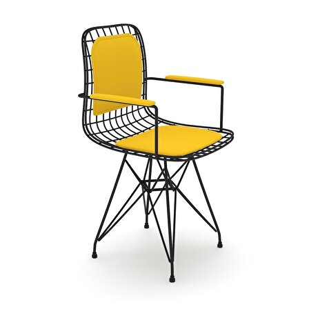 Knsz kafes tel sandalyesi 1 li mazlum syhsrı kolçaklı sırt minderli ofis cafe bahçe mutfak