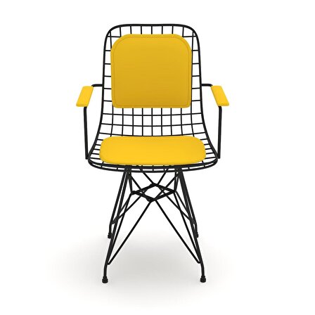 Knsz kafes tel sandalyesi 1 li mazlum syhsrı kolçaklı sırt minderli ofis cafe bahçe mutfak