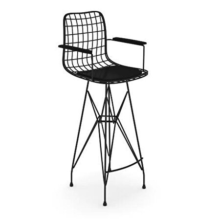 Knsz kafes tel bar sandalyesi 4 lü zengin syhsyh kolçaklı 75 cm oturma yüksekliği ofis cafe bahçe mutfak