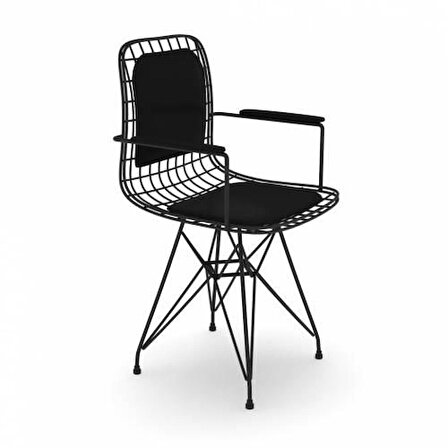 Knsz kafes tel sandalyesi 4 lü mazlum syhsyh kolçaklı sırt minderli ofis cafe bahçe mutfak