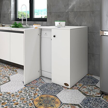 Kenzlife bulaşık&çamaşır&kurutma makinesi dolabı kapaklı nurten byz 90*70*60 banyo ofis